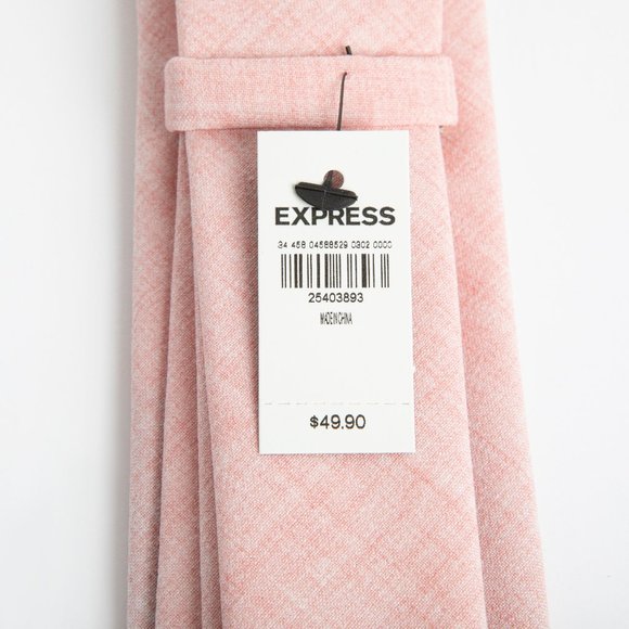 NEW! Salmon Pink Narrow Textured Solid Tie - Picture 4 of 4